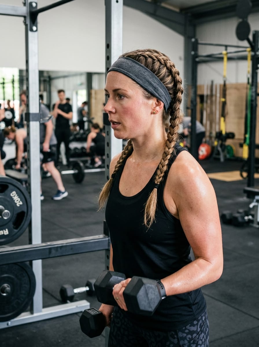 Flechtfrisur mit Haarband - Flechtfrisur für Sport